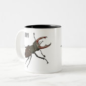 Voorbeeld van de cartoon van de kever tweekleurige koffiemok (Voorkant links)