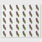 Voorbeeld van de cartoon van de paardenvogel cadeaupapier (Vlak)