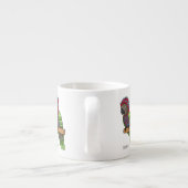 Voorbeeld van de cartoon van de paardenvogel espresso kop (Achterkant)
