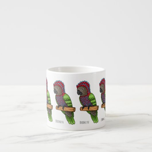 Voorbeeld van de cartoon van de paardenvogel espresso kop (Voorkant)