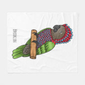 Voorbeeld van de cartoon van de paardenvogel fleece deken (Voorkant (Horizontaal))