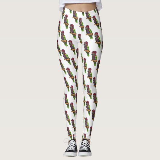 Voorbeeld van de cartoon van de paardenvogel leggings (Voorkant)