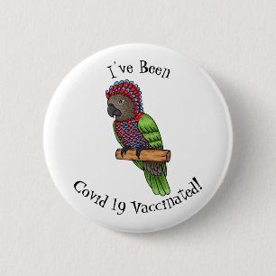 Voorbeeld van de cartoon van de paardenvogel ronde button 5,7 cm