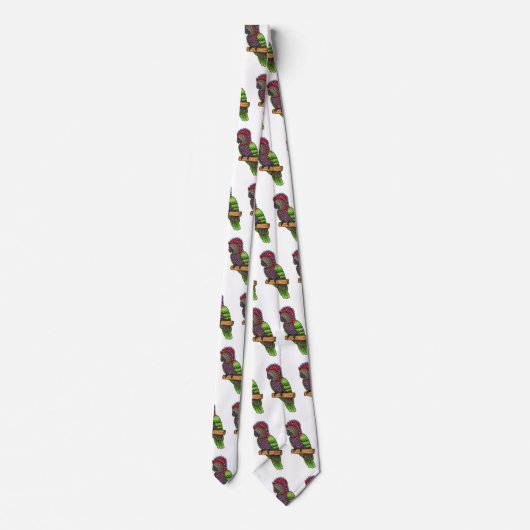 Voorbeeld van de cartoon van de paardenvogel stropdas (Achterkant)