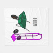 Voorbeeld van de cartoon van de rijstwielen op wie fleece deken (Voorkant (Horizontaal))