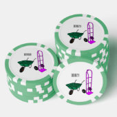 Voorbeeld van de cartoon van de rijstwielen op wie poker chips (Opstapeling)
