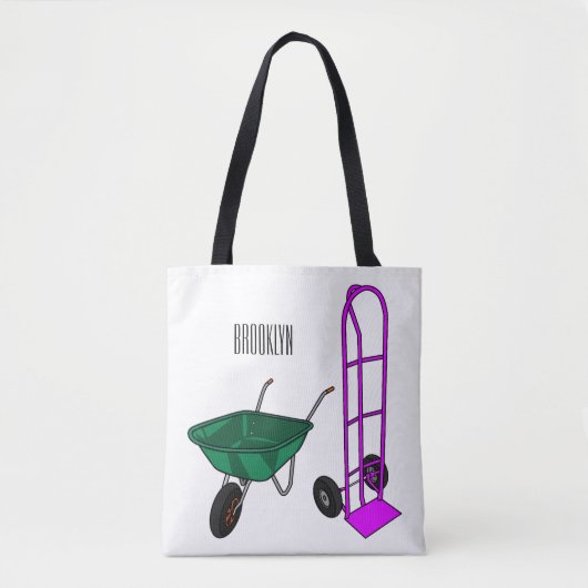 Voorbeeld van de cartoon van de rijstwielen op wie tote bag (Voorkant)