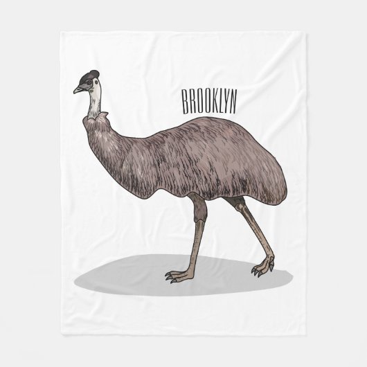 Voorbeeld van de cartoon van Emu Fleece Deken (Voorkant)
