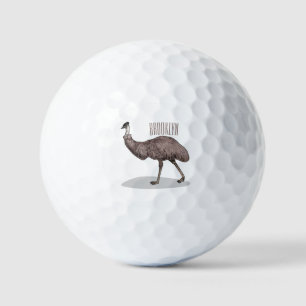 Voorbeeld van de cartoon van Emu Golfballen