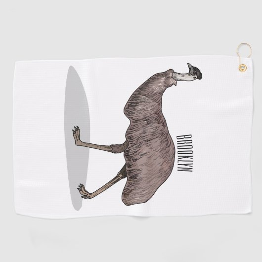 Voorbeeld van de cartoon van Emu Golfhanddoek (Horizontaal)