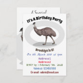 Voorbeeld van de cartoon van Emu Kaart (Voorkant / Achterkant)