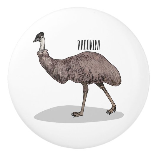 Voorbeeld van de cartoon van Emu Keramische Knop (Voorkant)