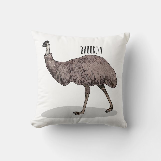 Voorbeeld van de cartoon van Emu Kussen (Voorkant)