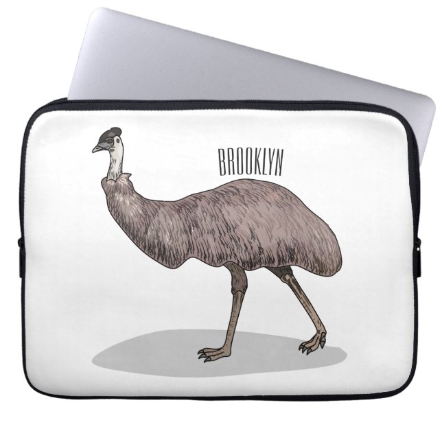 Voorbeeld van de cartoon van Emu Laptop Sleeve (Voorkant)