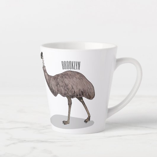 Voorbeeld van de cartoon van Emu Latte Mok (Rechts)