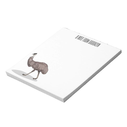 Voorbeeld van de cartoon van Emu Notitieblok (Linkerzijde)