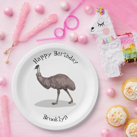 Voorbeeld van de cartoon van Emu Papieren Bordje (Feest)
