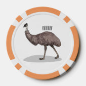 Voorbeeld van de cartoon van Emu Poker Chips (Achterkant)