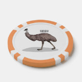 Voorbeeld van de cartoon van Emu Poker Chips (Enkel)