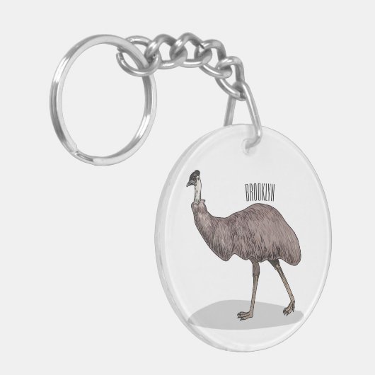 Voorbeeld van de cartoon van Emu Sleutelhanger (Voorkant Links)