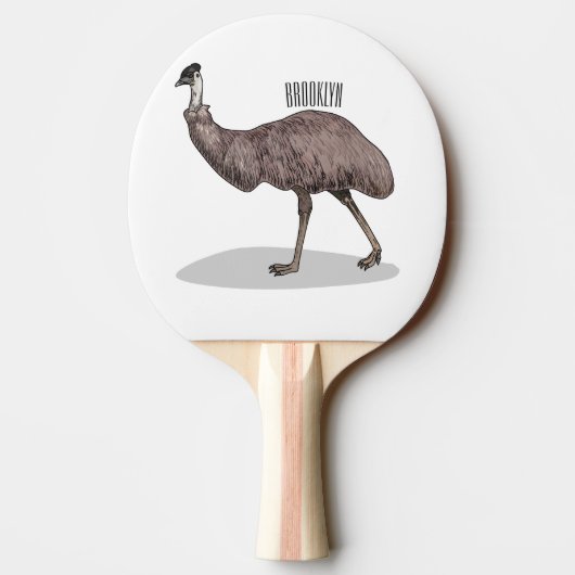 Voorbeeld van de cartoon van Emu Tafeltennisbatje (Achterkant)