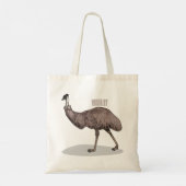 Voorbeeld van de cartoon van Emu Tote Bag (Achterkant)