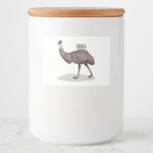 Voorbeeld van de cartoon van Emu Voedselcontainer Etiket (Voorkant)