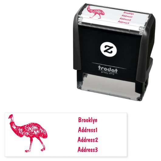 Voorbeeld van de cartoon van Emu Zelfinktende Stempel (In situ)