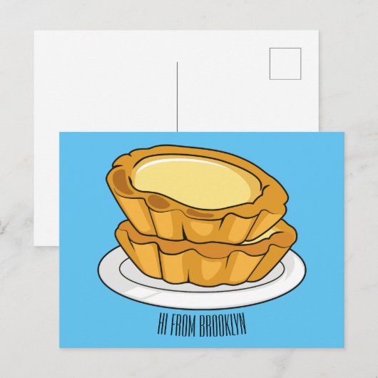 Voorbeeld van de cartoon van het eiertart briefkaart (Voorkant / Achterkant)