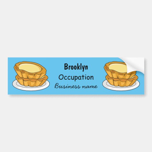 Voorbeeld van de cartoon van het eiertart bumpersticker (Voorkant)