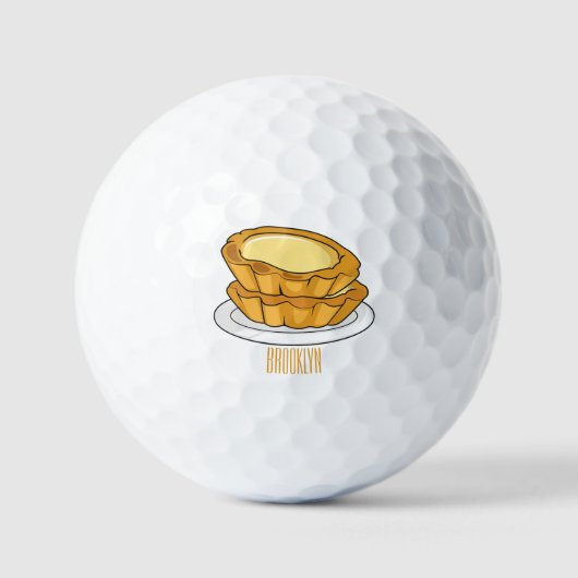 Voorbeeld van de cartoon van het eiertart golfballen (Voorkant)