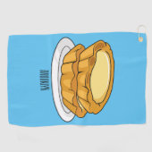 Voorbeeld van de cartoon van het eiertart golfhanddoek (Horizontaal)