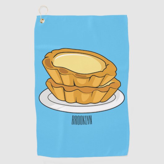 Voorbeeld van de cartoon van het eiertart golfhanddoek (Voorkant)
