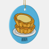 Voorbeeld van de cartoon van het eiertart keramisch ornament (Rechts)