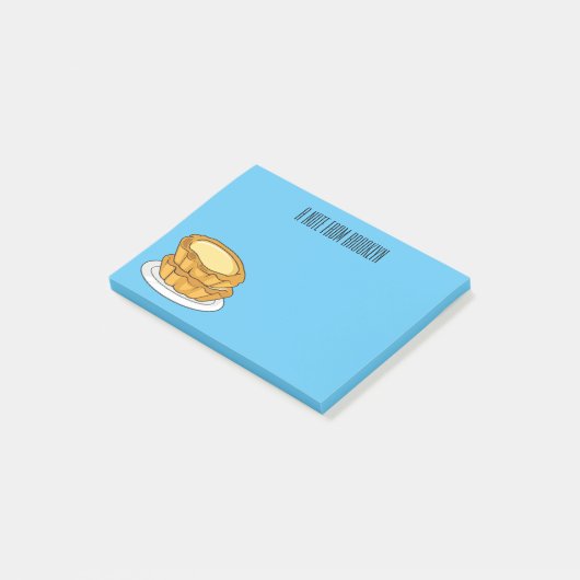 Voorbeeld van de cartoon van het eiertart post-it® notes (Schuin)