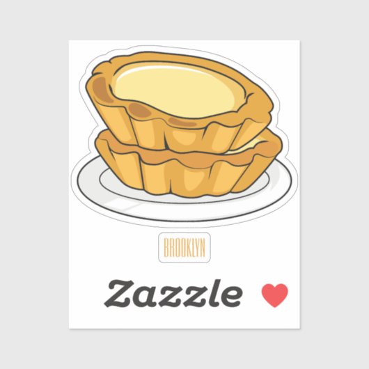 Voorbeeld van de cartoon van het eiertart sticker (Vel)