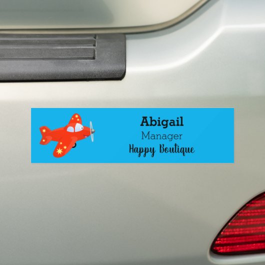 Voorbeeld van de cartoon van het rode luchtvliegtu bumpersticker (Op auto)