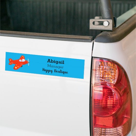 Voorbeeld van de cartoon van het rode luchtvliegtu bumpersticker (Op Truck)