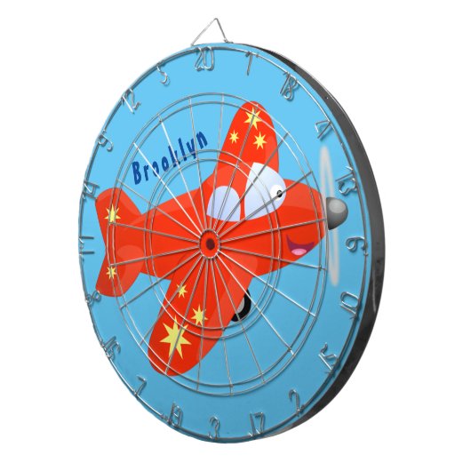 Voorbeeld van de cartoon van het rode luchtvliegtu dartbord (Voorkant Rechts)