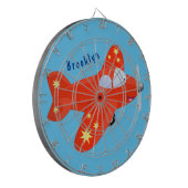 Voorbeeld van de cartoon van het rode luchtvliegtu dartbord (Voorkant Links)