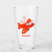 Voorbeeld van de cartoon van het rode luchtvliegtu glas (Achterkant)