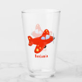 Voorbeeld van de cartoon van het rode luchtvliegtu glas (Voorkant)