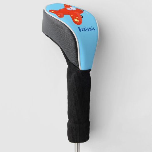 Voorbeeld van de cartoon van het rode luchtvliegtu golfheadcover (Schuin)