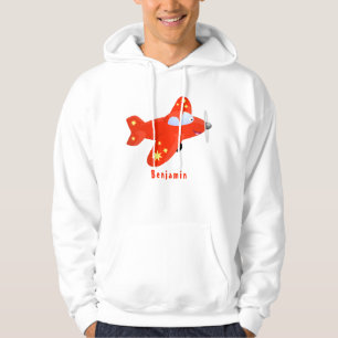 Voorbeeld van de cartoon van het rode luchtvliegtu hoodie