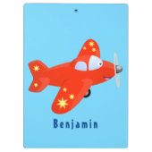 Voorbeeld van de cartoon van het rode luchtvliegtu klembord (Achterkant)