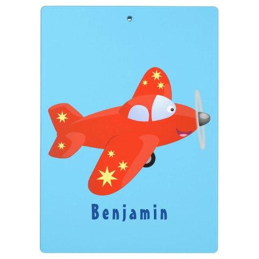 Voorbeeld van de cartoon van het rode luchtvliegtu klembord (Achterkant)