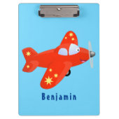 Voorbeeld van de cartoon van het rode luchtvliegtu klembord (Voorkant)