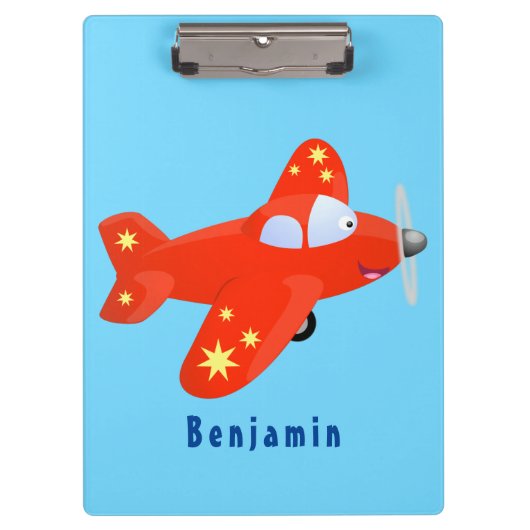 Voorbeeld van de cartoon van het rode luchtvliegtu klembord (Voorkant)