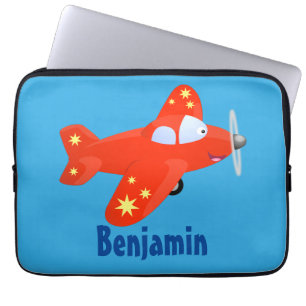 Voorbeeld van de cartoon van het rode luchtvliegtu laptop sleeve