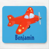 Voorbeeld van de cartoon van het rode luchtvliegtu muismat (Voorkant)